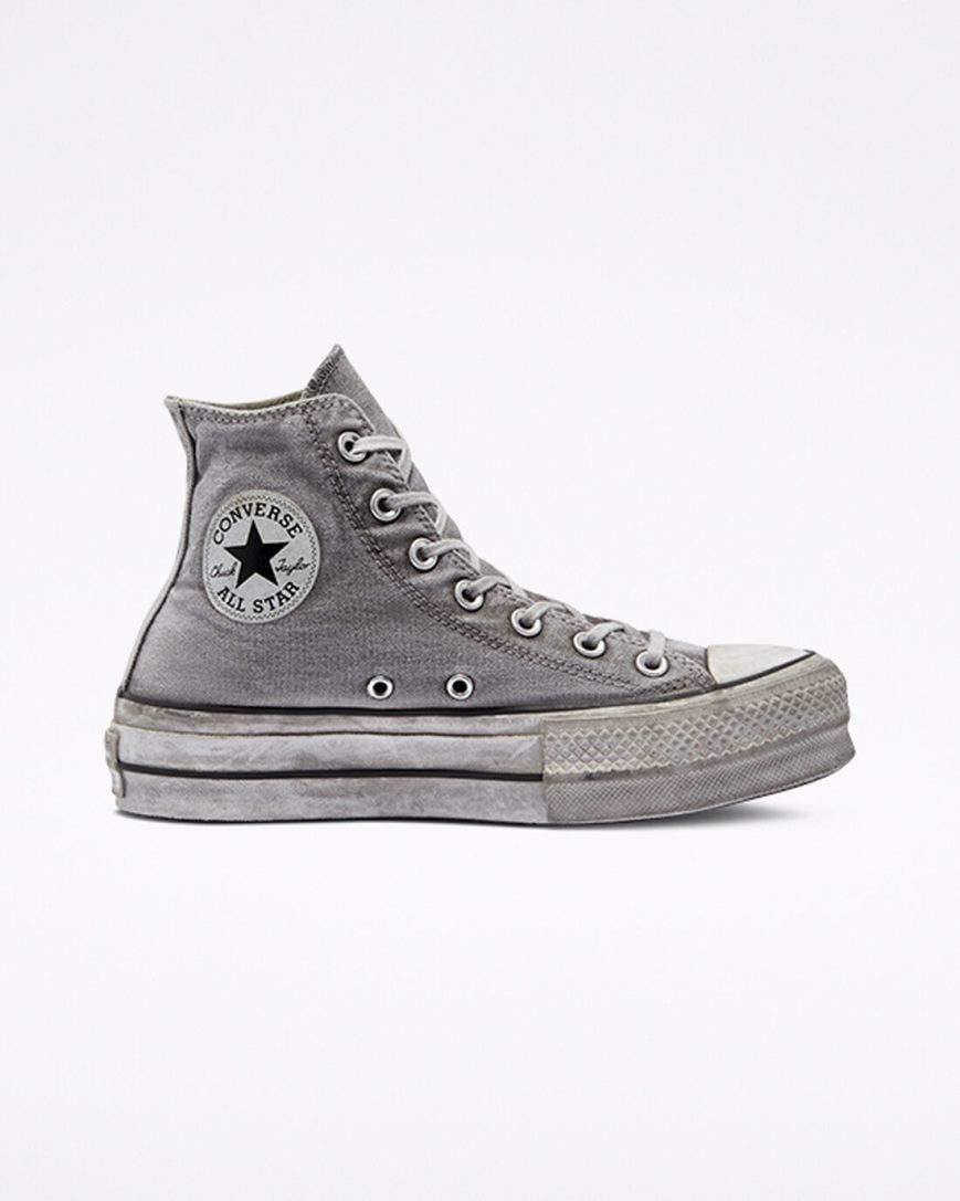 Women\'s Converse Chuck Taylor All Star Lift Smoked Canvas High Top Platform Shoes Grey / White | AU 1E93CQ